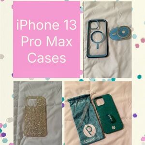 iPhone 13 Pro Max Cases. Loopy, CaseMate, and Popsockets.
